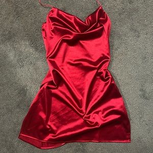 🔥3 for $25 red cowl neck halter tie dress